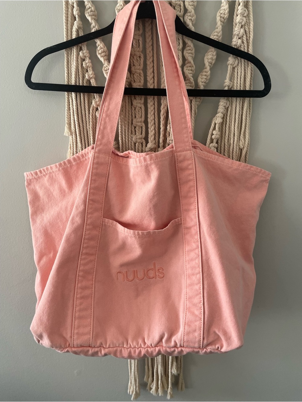 nuuds Blush Pink Canvas Tote with Front Pocket